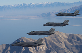 Four F-35s in midair formation