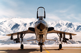 Vintage F-105 photo with mountains